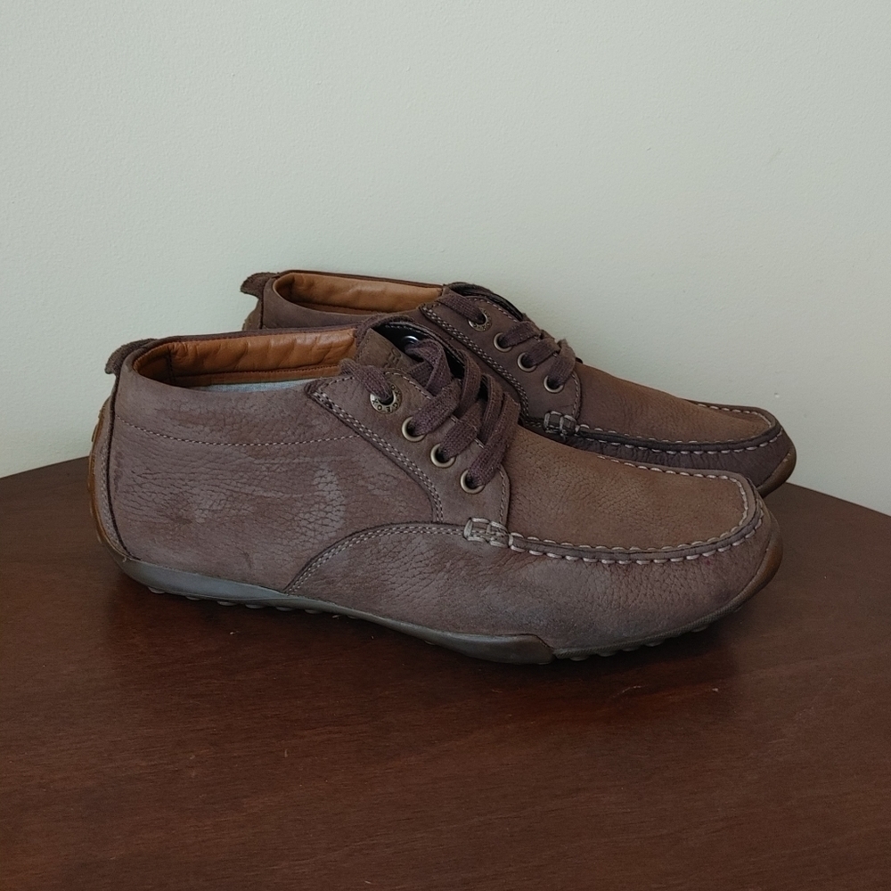 Geox Respira Men's lace-up loafer leather upper size 9 brown